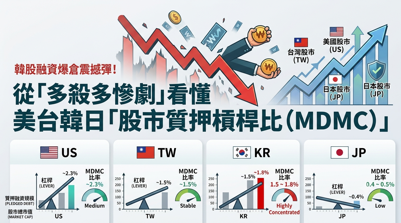 韓股融資爆倉震撼彈！一文看懂美台韓日「股市質押槓桿比」｜鴕鳥胃